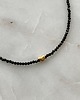 chokery Naszyjnik Choker z czarnym turmalinem i pozłacanym sercem 1
