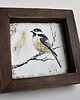 obrazy Ptak, obraz miniatura na starym drewnie /4/ 1