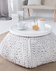 pufy do siedzenia Pufa Cosy Octan knitted biała 70cm dziergana 2