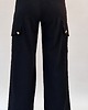 spodnie materiałowe damskie Szerokie czarne  spodnie palazzo z kieszeniami  r 36-56 4