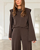 bluzki z długim rękawem damskie Longsleeve Quiet ribbed choclate 3