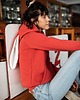 bluza z kapturem damska Kangurka Damska Malinowy KRÓLIK z Uszami 4