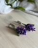 kolczyki z masy plastycznej Kolczyki fioletowe sukulenty, biżuterialawenda, realistyczne kwiaty z glinki 2