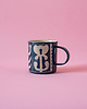 kubki Duży Granatowy Kubek Ceramiczny w Stylu Vintage - Sgraffito, Ceramika 1