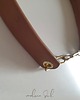 chokery CHOKER skóra naturalna brązowy camel naszyjnik łańcuch Glamrock 2