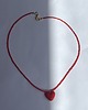 chokery Czerwony choker z serduszkiem 1