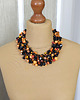kolie Szydełkowy Naszyjnik Black & Orange 5