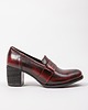 półbuty damskie PÓŁBUTY NA 6 CM SŁUPKU - SKÓRA NATURALNA - MODEL 250 - KOLOR CZARNO-CZERWONY 3