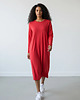 sukienki midi damskie Sukienka dresowa Czakra komin midi malinowa czerwień rozmiar M 3