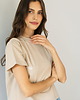 t-shirt damskie T-shirt Crop-Voila Hummus Białe Stokrotki 1
