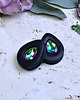 biżuteria różna Tunele do uszu łezki 10-100mm ze szklanym kryształkiem #059 Colorful Emerald 4