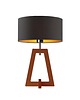 lampy stołowe Czarna lampa stołowa drewniana do sypialni CLIO GOLD 4