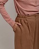 spodnie materiałowe damskie Lniane spodnie dzwony, COCOA BROWN 6