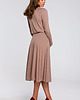 sukienki midi damskie Sukienka rozkloszowana-cappuccino(S234) 1