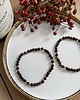 bransoletki z kamieni naturalnych Bransoletka bawole & kocie oko mix brązowa na gumce 4