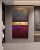 obrazy Obraz artystyczny 80x160cm w kolorach filoet fuksja złoto 1