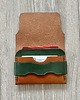 portfele damskie Portfel brązowo-zielony na karty ze skóry ręcznie uszyty. 3