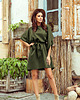 sukienki mini damskie 287-13 SOFIA Sukienka motyl - KHAKI 2