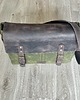 torby XXL Duża torba brązowo-zielona ze skóry i bawełny. Vintage. 2