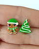 kolczyki z masy plastycznej Świąteczne kolczyki Ciasteczkowy Ludek Pierniki Choinka 2