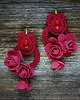 kolczyki soutache Bordowe kolczyki soutache z kwiatami 5
