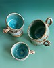 kubki Piękny  turkusowy ceramiczny ręcznie robiony kubek / filiżanka. Na prezent 5