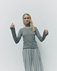 spodnie materiałowe damskie Spodnie Wonder grey melange 7