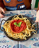 zabawki - inne Szydełkowe spaghetti z sosem pomidorowym i bazylią 1