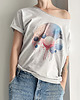 t-shirt damskie Banieczki różowe Szary Oversize 1