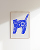 grafiki i ilustracje Cobalt Cat, grafika z kotem, niebieski kot 1