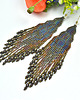 kolczyki szklane Nindhan, brązowo-niebieskie "indiańskie" kolczyki, beading 1