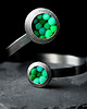 bransoletki wire wrapping Szmaragdowo zielona bransoletka  z turkusowym akcentem 3