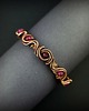 bransoletki wire wrapping Miedziana bransoleta cuff z różowym turmalinem 3