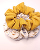gumki do włosów Lniane wzorzyste SCRUNCHIE 2