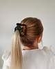 gumki do włosów Satynowa gumka satynowa scrunchie owijka frotka szmaragdowy blask MIDI 1