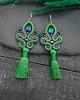 kolczyki soutache Kolczyki sutasz z chwostami zielone kolorowe długie na wiosnę Cosima 2