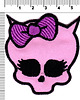 naszywki na ubrania Naszywka naprasowanka CZASZKA MONSTER HIGH termo haft 6,6 x 5,8cm 1