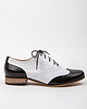 półbuty damskie Skórzane półbuty jazzówki Zapato model 246 biało-czarny 2