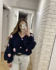 swetry damskie  Szafirowy Sweter w Truskawki 3D 2