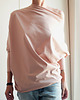 tuniki damskie Asymetryczna Bluzka trapez beżowa 2