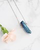 wisiory Blue-Green Titanium Crystal Point Necklace 2