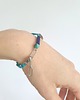 bransoletki z kamieni naturalnych Bransoletka BOHO ręcznie tkana, turkusowa z lapisem i turkusem, wodoodporna 6