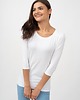 t-shirt damskie Bluzka rękaw 3/4 biała 1
