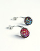 kolczyki z żywicy Kolekcja Starlight - kolczyki druzy róż i burgund - stal 3