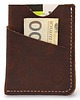 portfele męskie Skórzane Etui na Karty Banknoty Dowód Portfel Slim Brązowy - Parker Quality 1