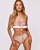 stroje kąpielowe i kostiumy kąpielowe damskie Komplet bikini beżowy top z kwiatami 3D Laura Flower 7