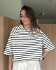t-shirt damskie T-shirt Chillout ecru cream & black neck 2