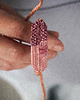 bransoletki na sznurku Mini bransoletka handmade , wiązana na supełek - róż 8