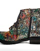 botki damskie Botki skórzane - wzór w kolorowe kwiaty (7190) 5