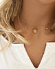 chokery Naszyjnik choker z monetą i kamieniami 4